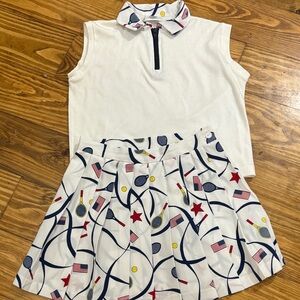Vintage TV Sports by Marilyn Kosten Tennis Tank Size Large and Skirt Size 12 Set